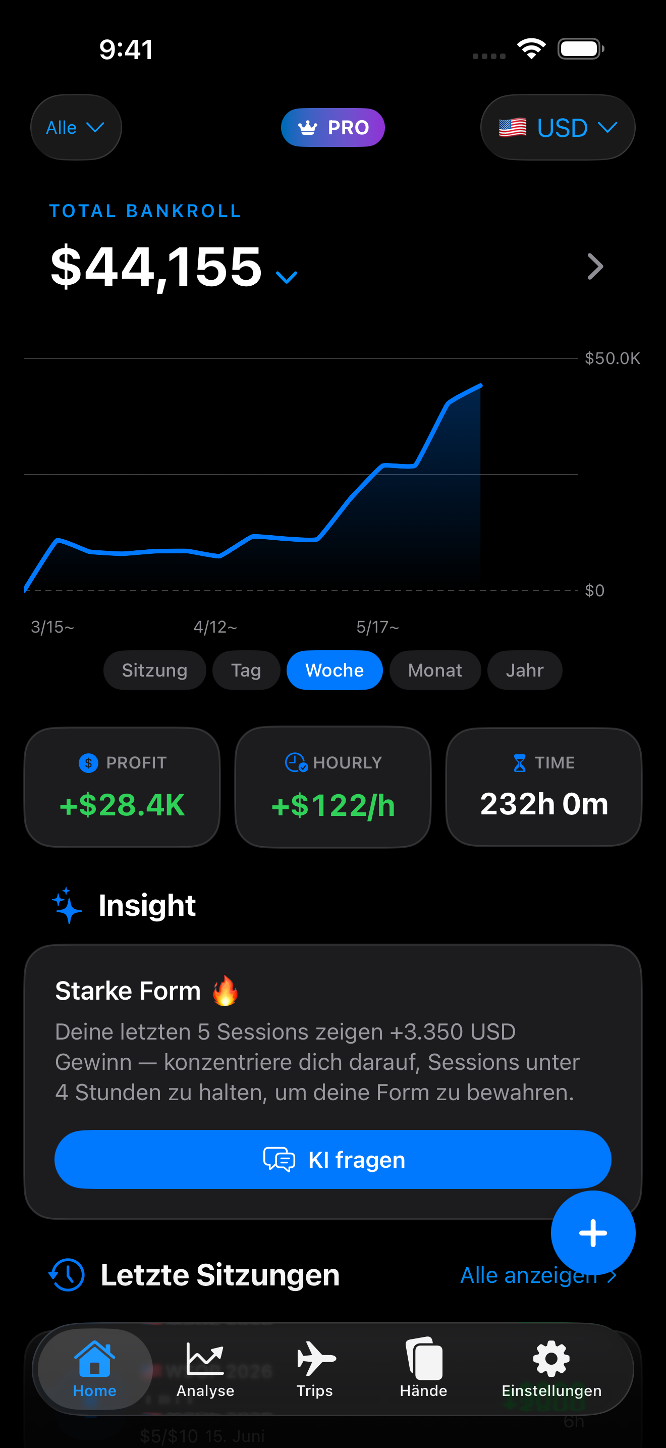 Poker Bankroll Manager — Gewinner führen Buch.